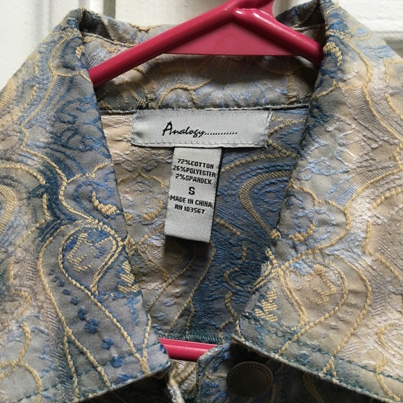 Analogy…Jacket Size S Tan and Blue - Picture 6 of 6